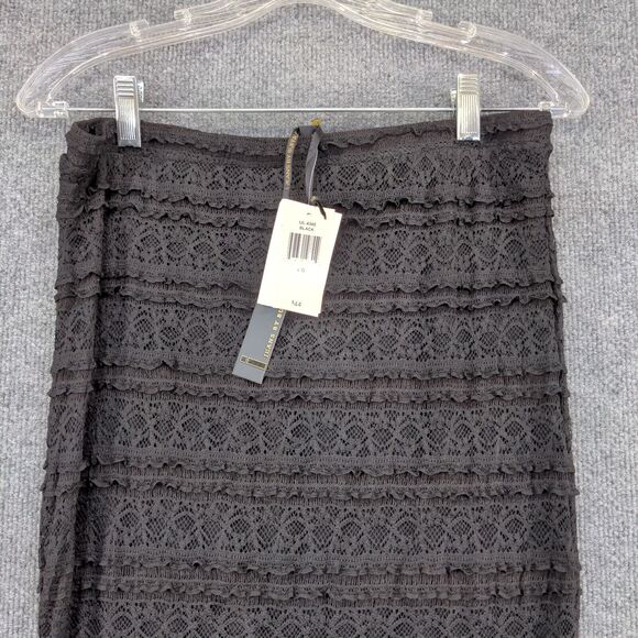 Jeans By Buffalo Womens Pull On Lace Midi Pencil Skirt Large Black Tiered W/Tags - Picture 3 of 14